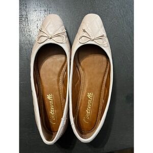 L'Intervalle Quilted Ballet Flats Women‎ pink Bow Detail Pointed Toe Shoe 7